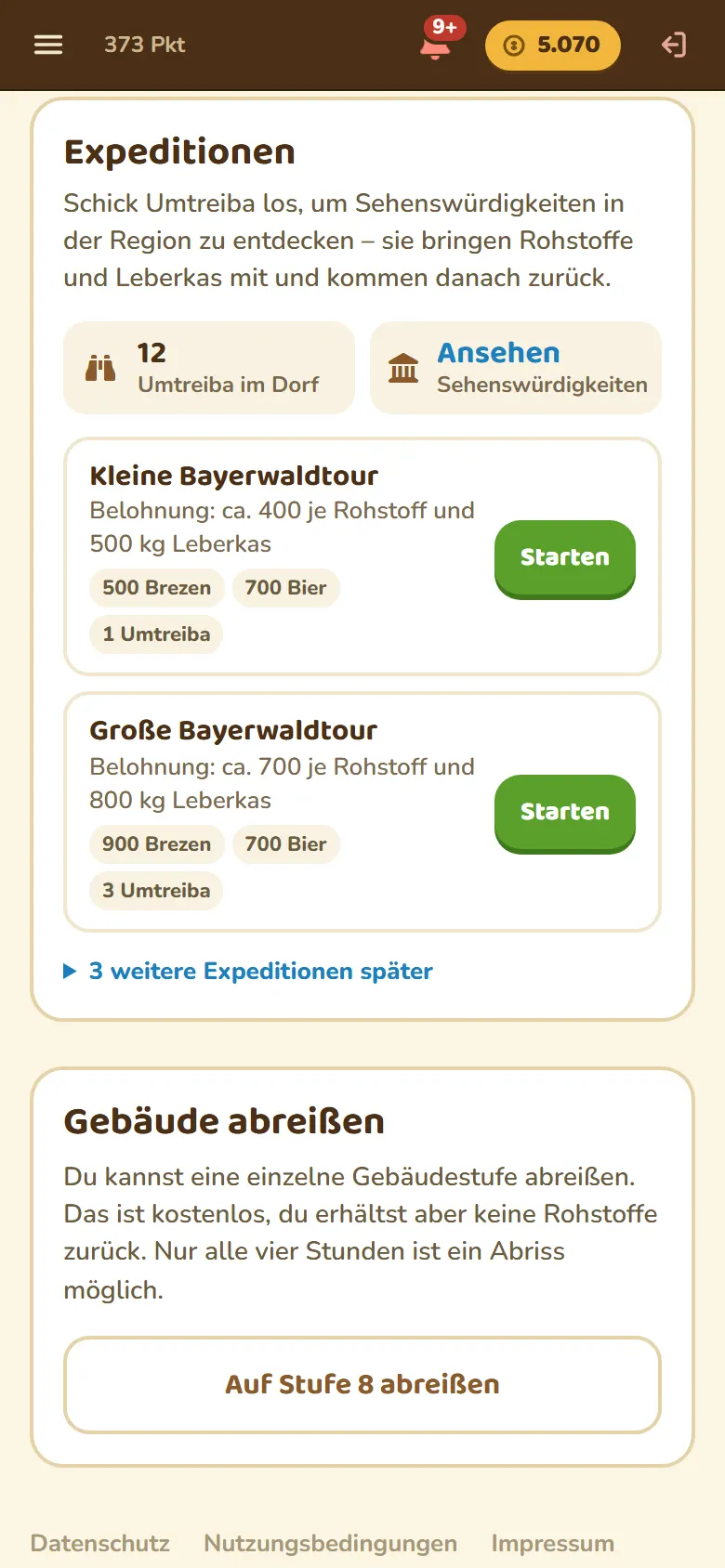 Screenshot: Bayern entdecken