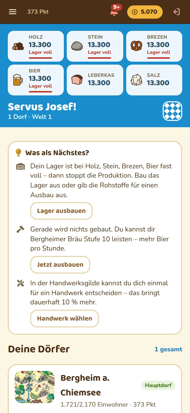 Screenshot: Was als Nächstes?